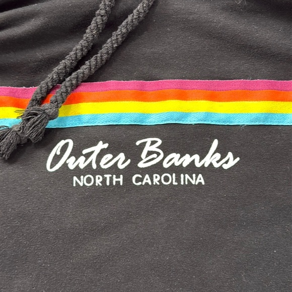 Outer Banks Black Hoodie with Rainbow Stripes - Picture 4 of 6